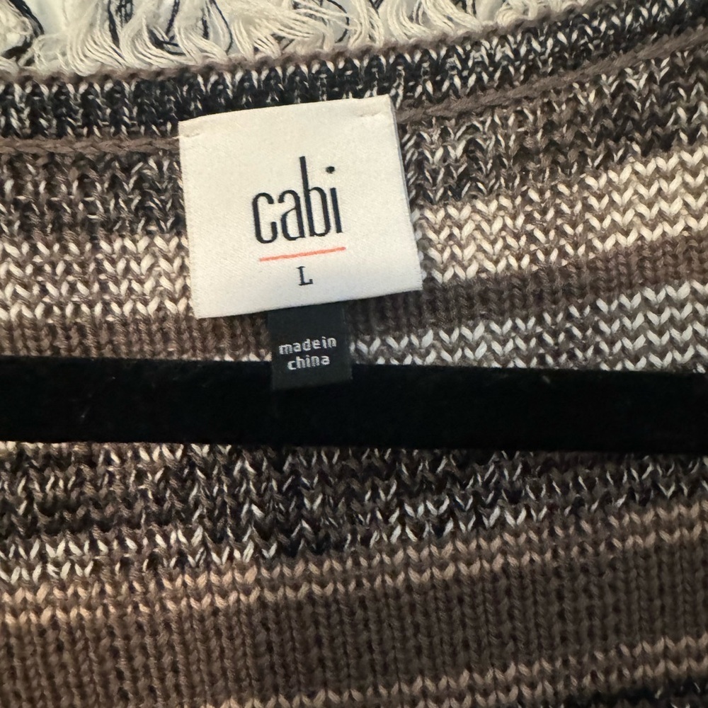 Cabi  Classic Cardigan #4097 Gray Brown White Size Large - Picture 6 of 10